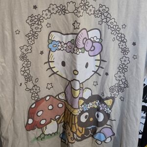 Hello Kitty Sanrio Chococat Graphic T-Shirt Cream Tan Large SIL-35060